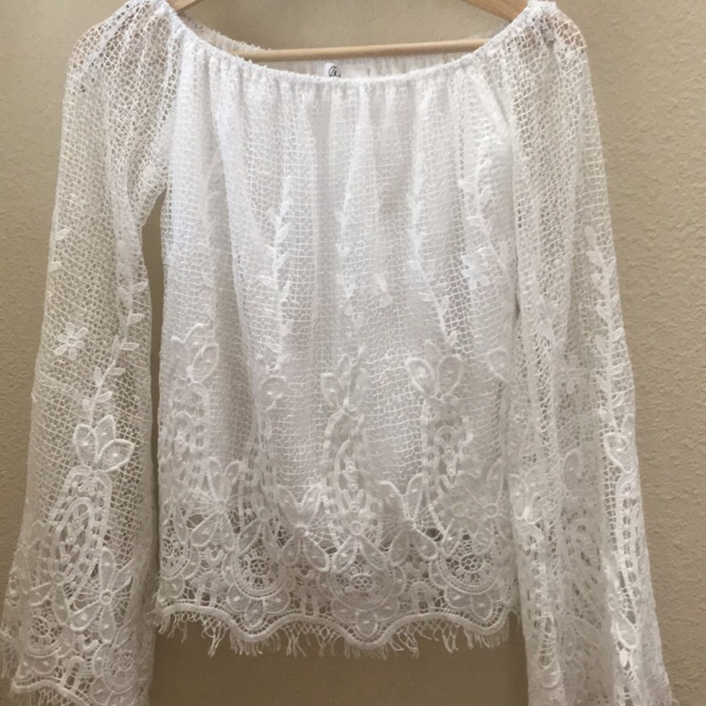 Missguided Lace Off the Shoulder Top